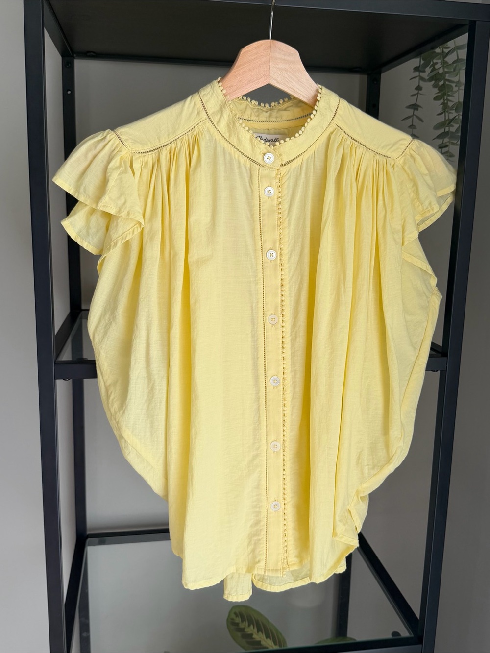 Madewell Flutter Sleeve Button Up Top